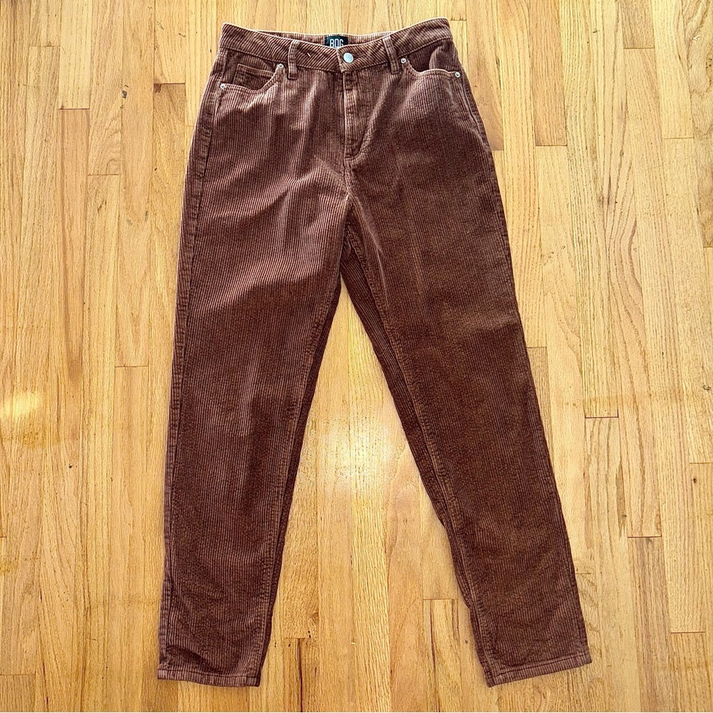Classic Brown Corduroy Straight-Leg Pants